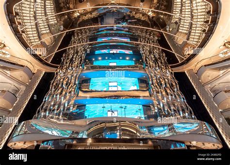 Marseille, France - June 30, 2018: View of the atrium inside the MSC