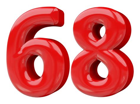Red 3D Number 68 46645593 PNG
