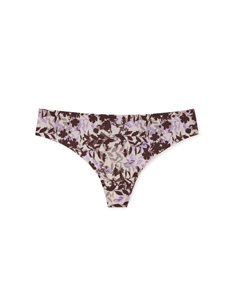 Annie Thong Floral Purple Plus Thong | Adore Me