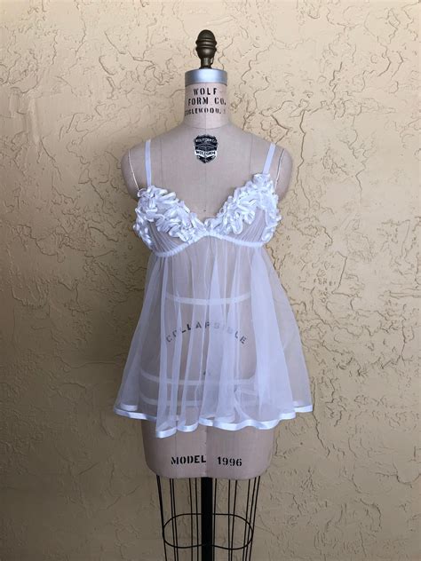 Vintage Babydoll Lingerie FREDERICK'S OF HOLLYWOOD White | Etsy