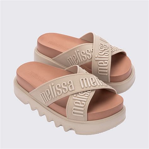 Melissa Campos - Melissa Cross M Lover Platform Bege Marrom - Menina Shoes