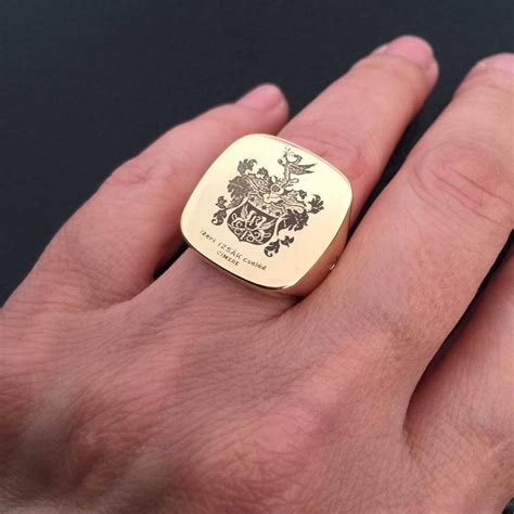 family crest ring signet ring crest signet rings mens signet ring