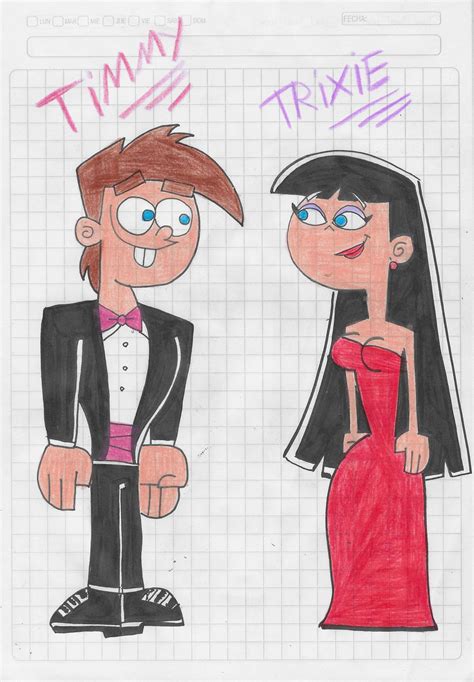 Timmy and Trixie wearing black suit and red dress by matiriani28 on