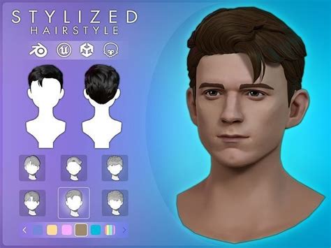 3D model Game Hair - Stylized Male Hairstyle V11 VR / AR / low-poly ...