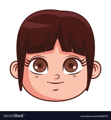 Cute girl face cartoon Royalty Free Vector Image
