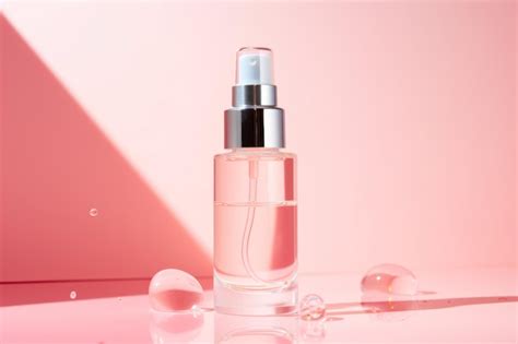premium photo hydrating serum  skin pink pastel backdrop