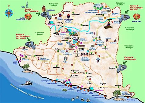 Daftar Pantai Di Wonosari Gunung Kidul Dan Sekitarnya | Pantai, Peta ...