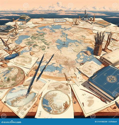 Explore Ancient Cartography Stock Illustration - Illustration of