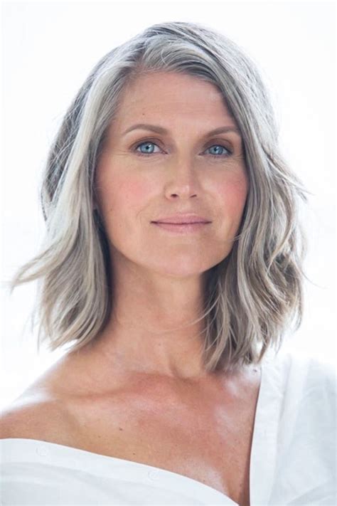 medium length hairstyles for grey hair over 60 9