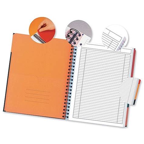 oxford international  filing book  pages orange  grey pack