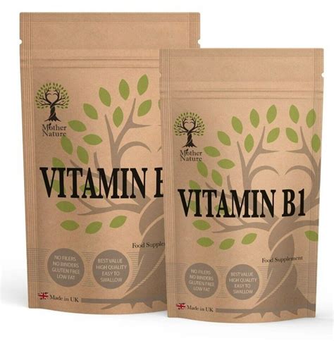 Vitamin B1 Capsules 100mg Vitamin B1 Vegan Vitamin B1 Supplement ...