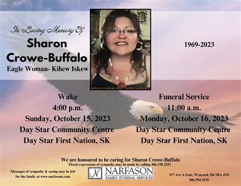 Narfason's - We are honoured to be caring for Sharon Crowe-Buffalo and