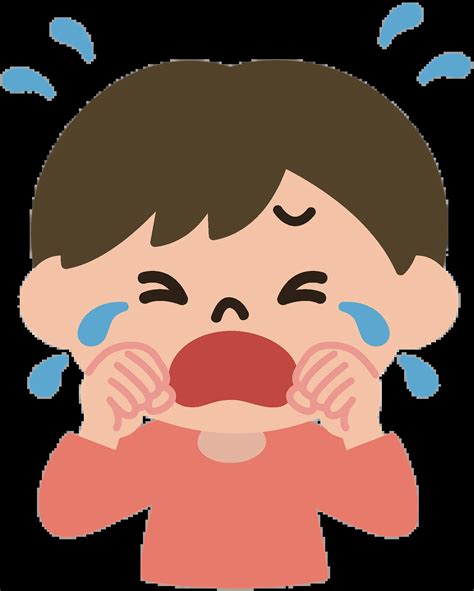 Emotional Child Crying Clipart Illustration with Expressive Tears