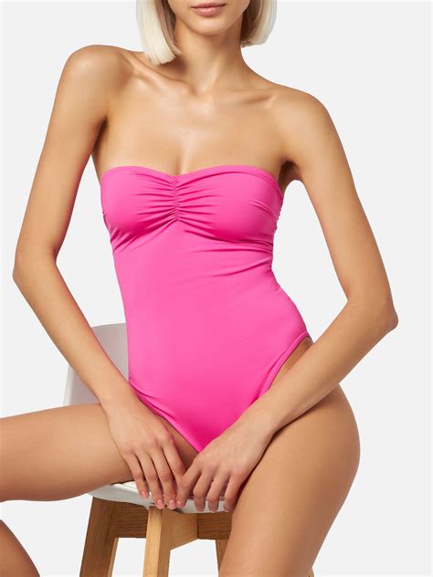 Soleil fuchsia strapless one-piece swimsuit – MC2 Saint Barth