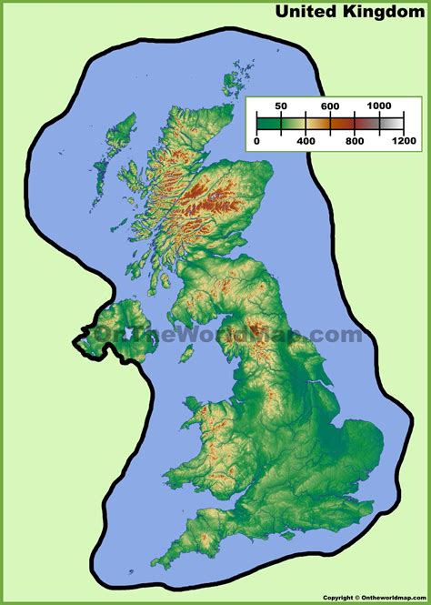 physical geography map of uk