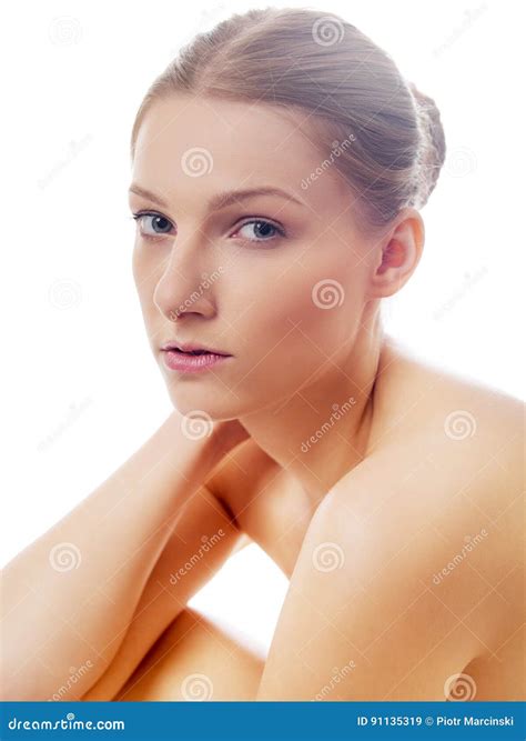 Young Nude Woman Sitting on the Floor Stock Image - Image of glamour