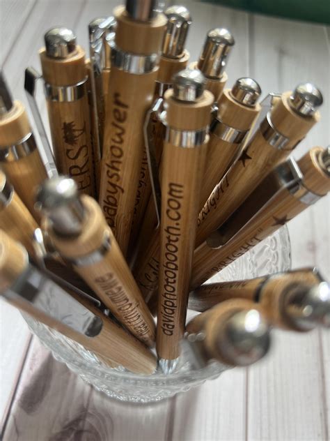 Personalized Ballpoint Pens Bamboo Pens Bulk Engraved - Etsy