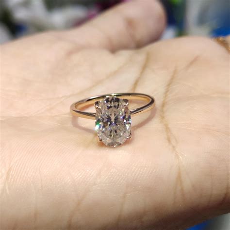 vintage tulip setting ring ct oval cut moissanite engagement ring