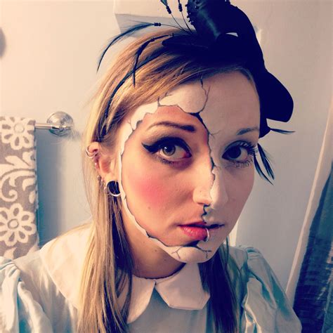 Makeup I did for my friend #halloween #cracked #doll #alice #wonderland