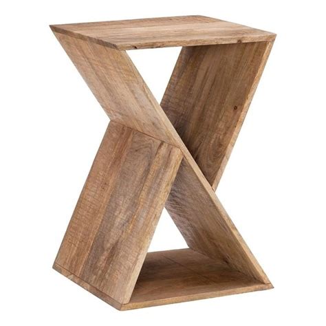 linon perkins wood triangle side table  natural walmartcom