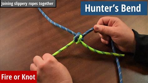 knot instruction hunters bend joining nylon ropes youtube