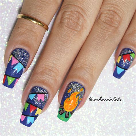 Unhas Decoradas Para O São João - Unhas Decoradas para Festa Junina - Fogueira de São João – LARISSA ...