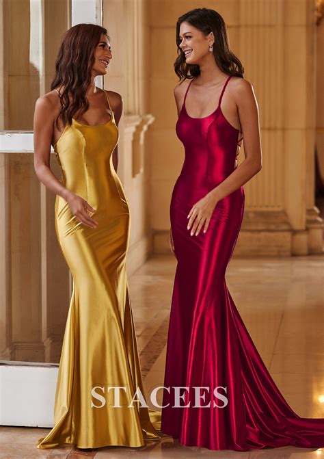 Mermaid Tight Open Tie-Back Ruched Silk like Satin Prom Dress with