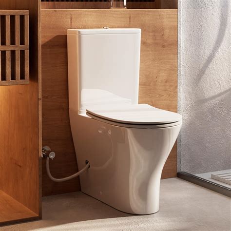 ARES 18" Tall Rear Outlet Toilet, Two-Piece Toilet with Comfort Seat