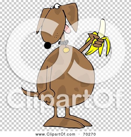 Royalty-Free (RF) Clipart Illustration of a Brown Dog Eating A Banana ...