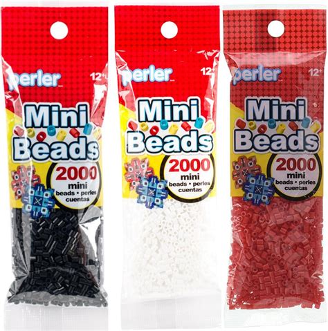 Perler Mini Beads Bundle - Black, White and Red : Amazon.co.uk: Toys