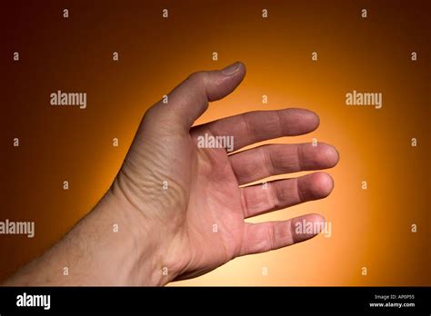 mans opened hand stock photo alamy