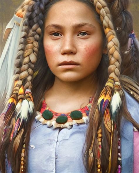 Native American Girls Braids