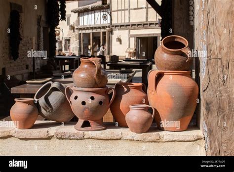 ancient clay pots from the middle ages Stock Photo - Alamy