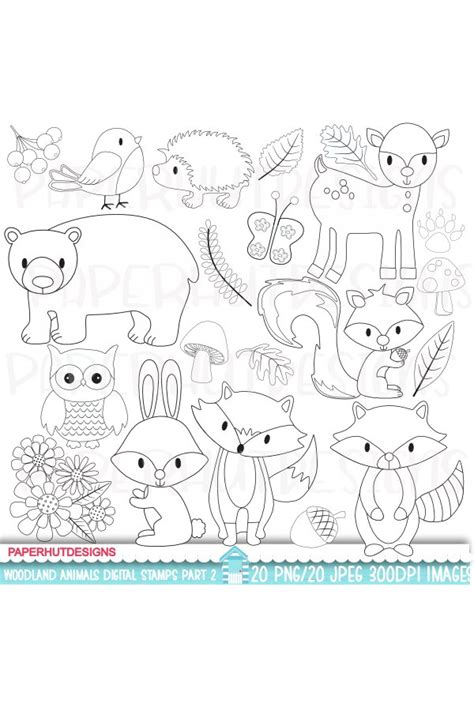 Woodland Animals Digital Stamps (916629)