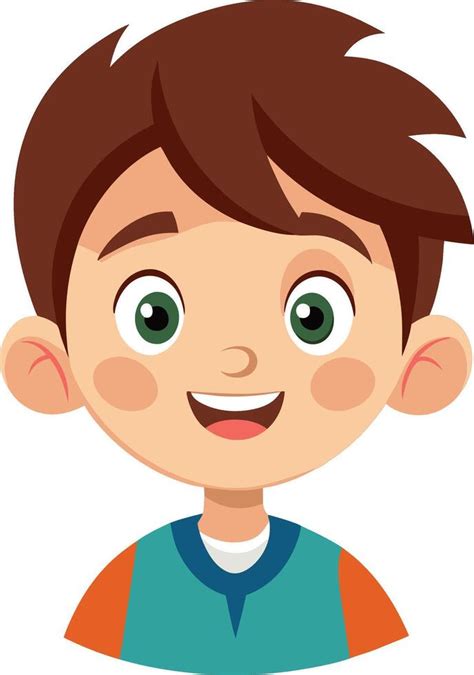 cartoon boy  brown hair