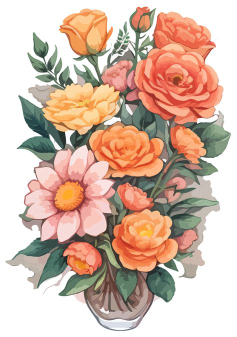 Flower Bouquet Cartoon AI Generative 27460752 PNG