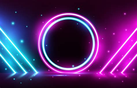 neon lights circle background  vector art  vecteezy