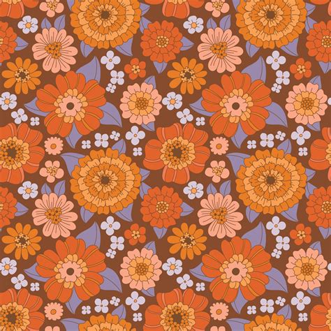 flowers background groovy flower seamless pattern hippie