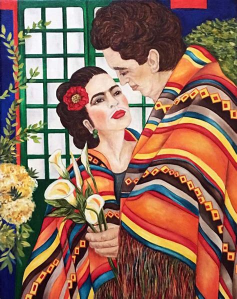 Frida Kahlo and Diego Rivera Oil Painting by k Madison Moore