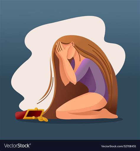 Cartoon color character person woman and worrying Vector Image