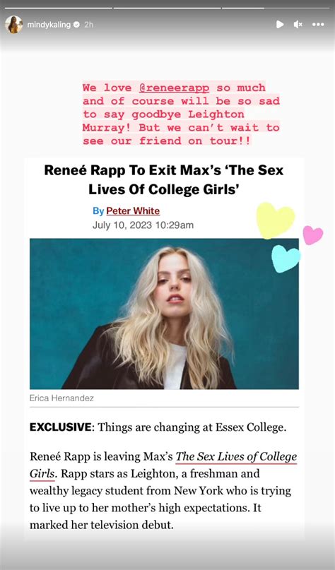 Mindy Kaling Reacts To Reneé Rapp Leaving 'The Sex Lives Of College Girls'