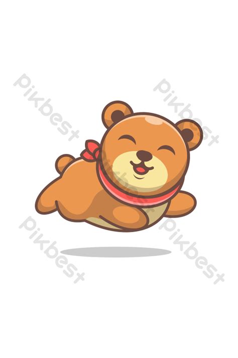 Cute Baby Bear Running Jump Cartoon PNG Images | AI Free Download - Pikbest