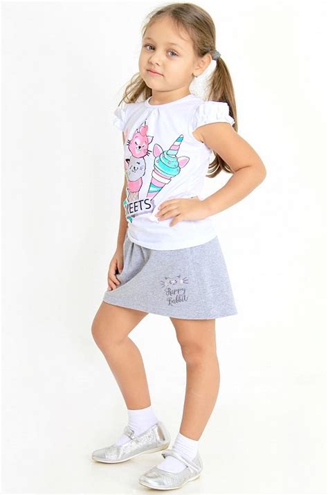 Юбка для девочки ДЕТИ 6636303 серый купить оптом в HappyWear.ru