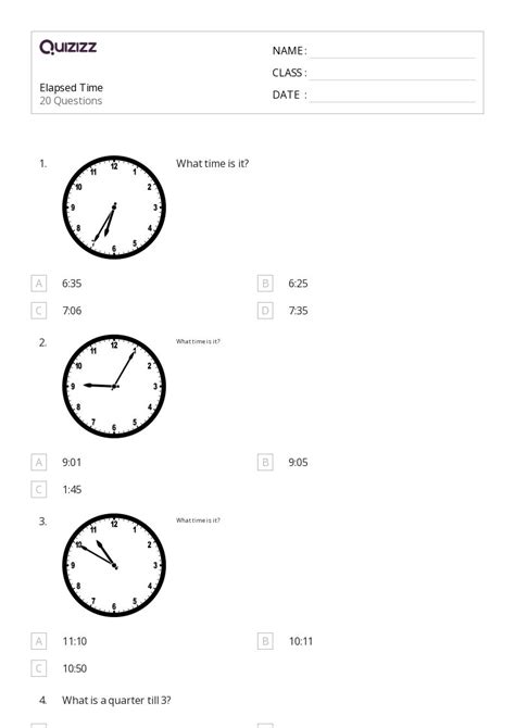 time word problems worksheets   year  quizizz