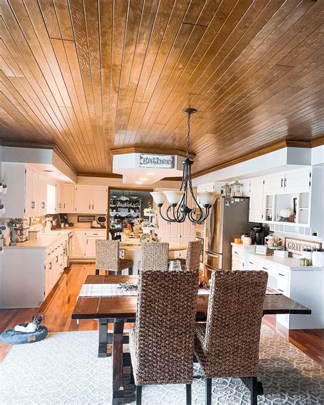 bold wooden ceiling designs  elevate  farmhouse style home