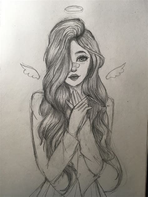 Cute girl drawing. : r/AnimeSketch