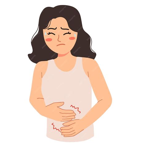 Premium Vector | Woman having cramps and stomach ache menstrual pain
