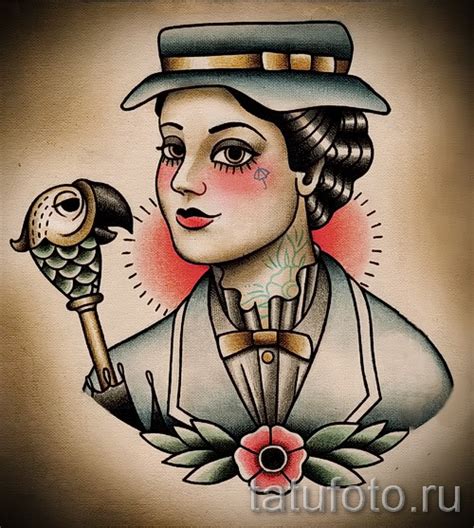 олд скул тату эскизы девушки 5 - tatufoto.com