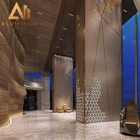 Aluminum Column Cladding in 2022 | Column cladding, Lobby design, Hotel ...