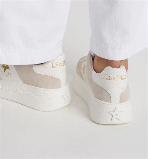 Dior Star Sneaker mit Plateausohle Kalbsveloursleder in Hellbeige | DIOR
